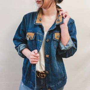 Vintage fringe western denim jacket